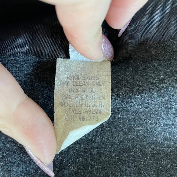 Requirements Blazer Womens 7/8 Grey Gold Button Jacket Vintage Wool - Picture 5 of 9